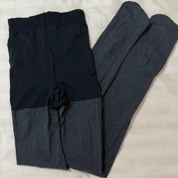 Black and Gray Tights with Elasticized Waistband - Picture 3 of 5